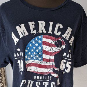 Unisex Men's or Women's Graphic T-Shirt Motorcycle Size XL Blue